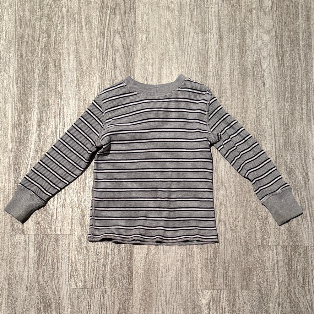 Gray Striped Long Sleeve Shirt